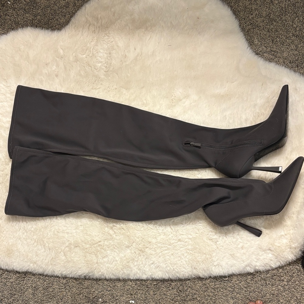 Zara Charcoal Over the Knee Boots